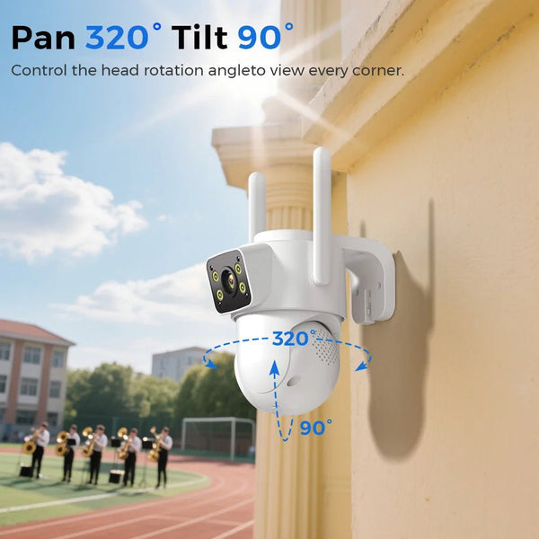 4K Outdoor Dual Lens PTZ WiFi Security Camera With 5X Zoom And Smart Tracking - stepyours.com