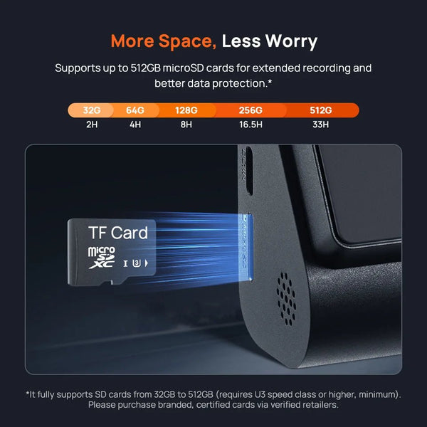 70mai 4K Dash Cam A800SE GPS ADAS Voice Control Ultra HD WiFi 6 - stepyours.com