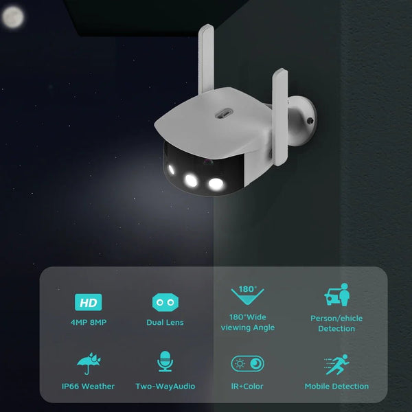 Besder 8MP 4K Dual Lens WiFi IP Camera AI Human Detection Outdoor Security - stepyours.com