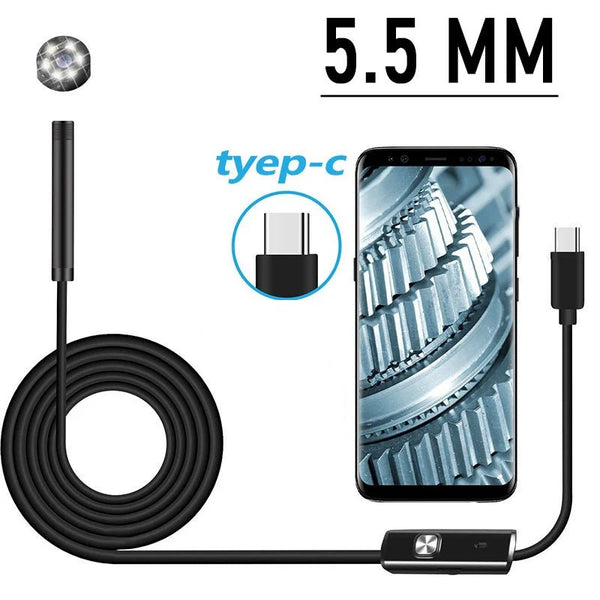 7.0 To 5.5 mm IP67 Waterproof Endoscope Camera - Android Borescope With 6 LEDs - stepyours.com