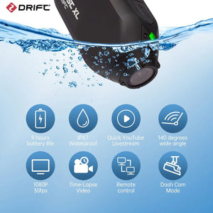 Drift Ghost XL Action Camera 1080p Full HD Waterproof Rotating Lens Dash Cam - stepyours.com