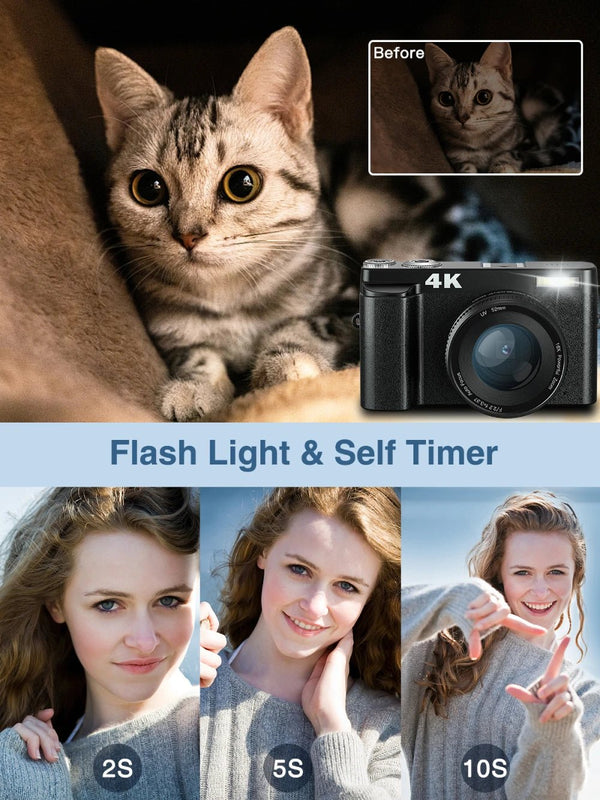 4K Digital Camera For Photography And Video Autofocus 48MP Vlogging Camera - stepyours.com