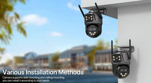 Wonsdar 6K 9MP IP Camera 8x Zoom Tri Lens PTZ With Dual Screen iCSee App - stepyours.com