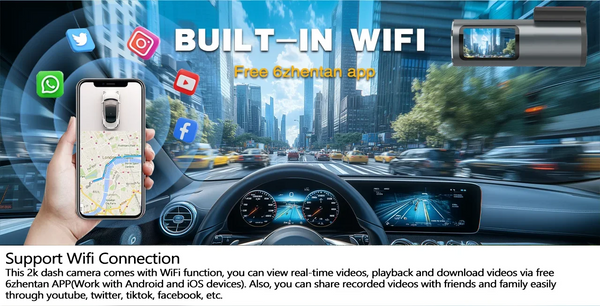 4K Dash Cam With WiFi GPS Mini Front Car DVR 24H Parking G Sensor - stepyours.com