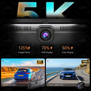 K8 Pro 11.3 Inch Dash Cam Dual Lens 5K GPS 5G WiFi Ultimate CarPlay Android Auto - stepyours.com