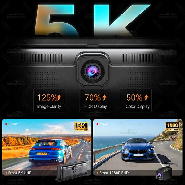 K8 Pro 11.3 Inch Dash Cam Dual Lens 5K GPS 5G WiFi Ultimate CarPlay Android Auto - stepyours.com