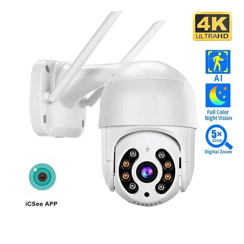 A8 8MP 4K PTZ Outdoor Wireless IP Camera - Smart AI Auto Tracking