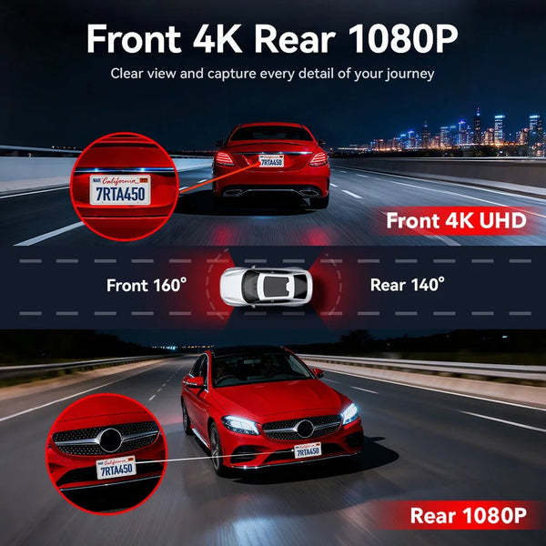 Redtiger A4 4K Dash Cam Front and Rear GPS and 5G WiFi Night Vision Parking - stepyours.com