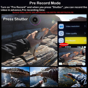 Ourlife MTR40 5K Action Camera IPS Touch Screen 170 Degree Waterproof 30M WiFi - stepyours.com