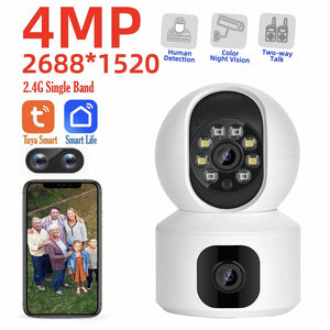 Tuya 8MP Dual Lens WiFi Baby Monitor - Auto Tracking And Color Night Vision - stepyours.com