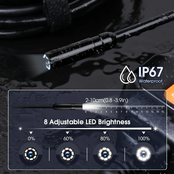 Industrial Endoscope Camera 4.3 Inch IPS Screen 1080P IP67 Waterproof Borescope - stepyours.com