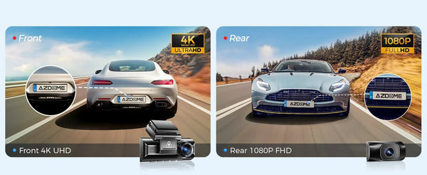 AZDOME 4K Dash Cam M550 Max GPS WiFi Car DVR 3.18Inch Screen Rear Cam - stepyours.com