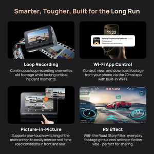 70Mai A810S 4K HDR Dash Cam GPS ADAS Dual Channel Motion Detection 4G LTE DVR - stepyours.com