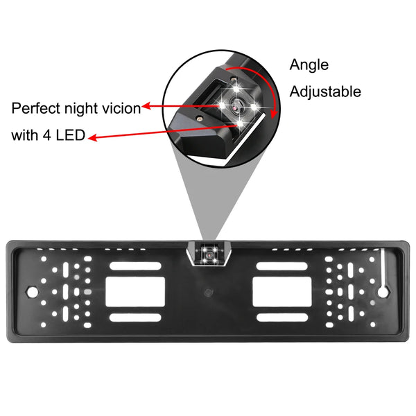 12V Car Rear View Camera 4 And 8 LED License Plate Holder Parking Sensor - stepyours.com