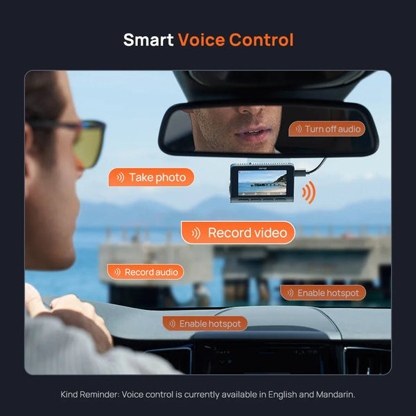 70mai Dash Cam 4K A800SE Dual Channel 24H Parking HDR WiFi 6 Voice Control - stepyours.com