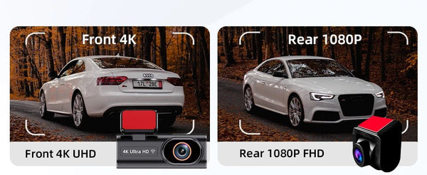 Acceo Dash Cam 4K Front And 1080P Rear Dual Lens With GPS WiFi Night Vision - stepyours.com