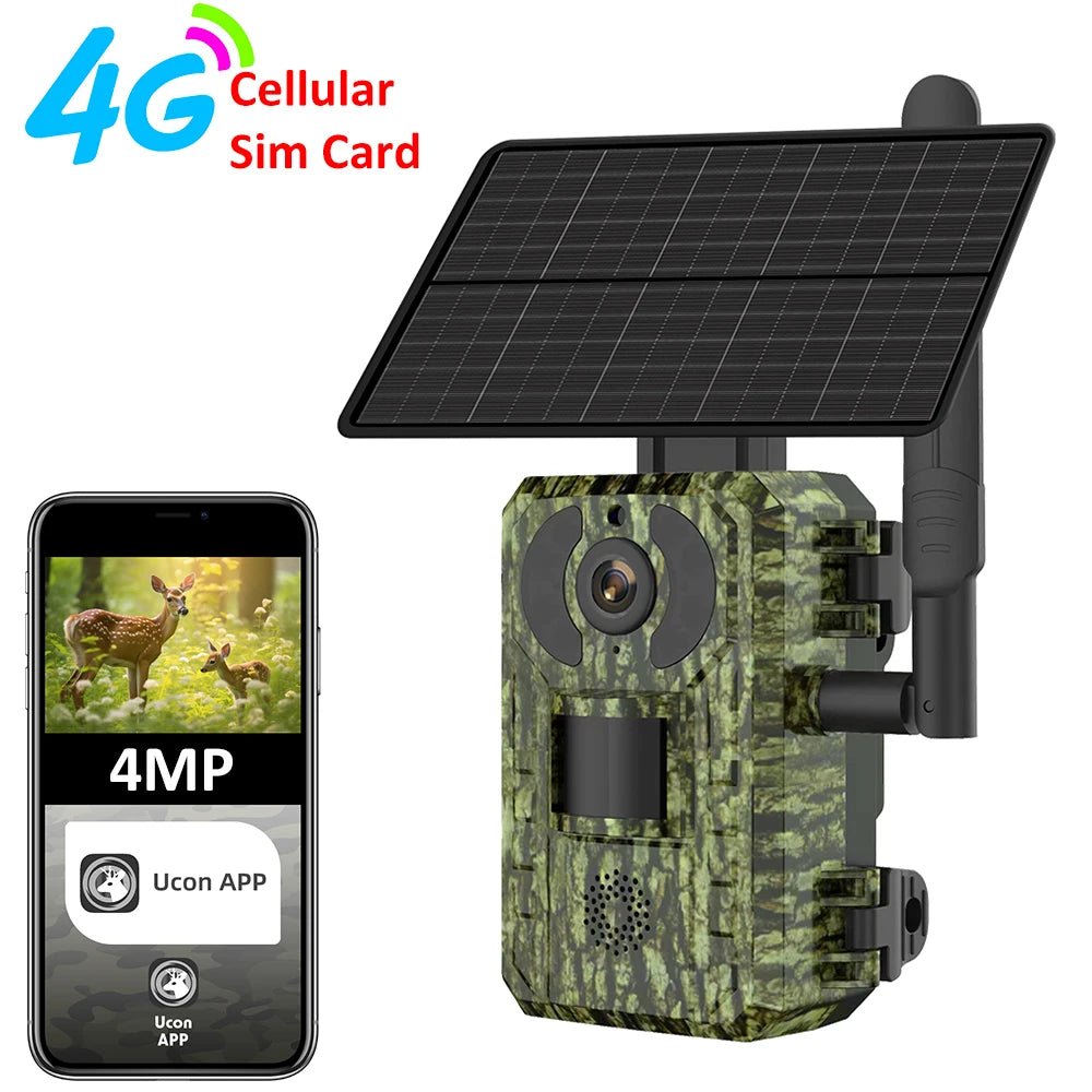 EU 4G Solar Trail Camera H10 - 4MP 2K Night Vision No Red Glow IP65 Outdoor - stepyours.com