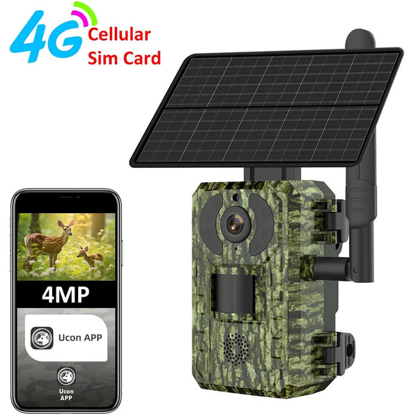 EU 4G Solar Trail Camera - 4MP 2K Night Vision IP65 Outdoor PIR Motion Alerts - stepyours.com