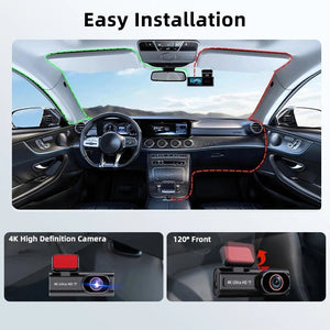 Acceo Dash Cam 4K Front And 1080P Rear Dual Lens With GPS WiFi Night Vision - stepyours.com