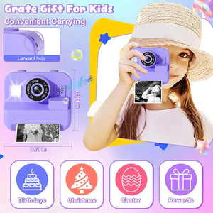 Educational Thermal Instant Print Camera 32GB Card 1080P For Kids Learning - stepyours.com