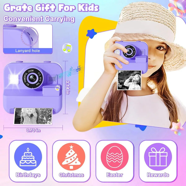 Educational Thermal Instant Print Camera 32GB Card 1080P For Kids Learning - stepyours.com