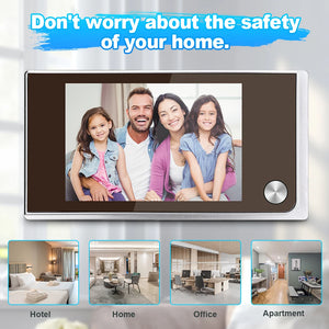 Awapow 3.5 Inch Doorbell Peephole Viewer Digital Door Camera 120° LCD 2 Million HD Pixels Cat Eye Door Bell Outdoor Monitor by stepyours.com