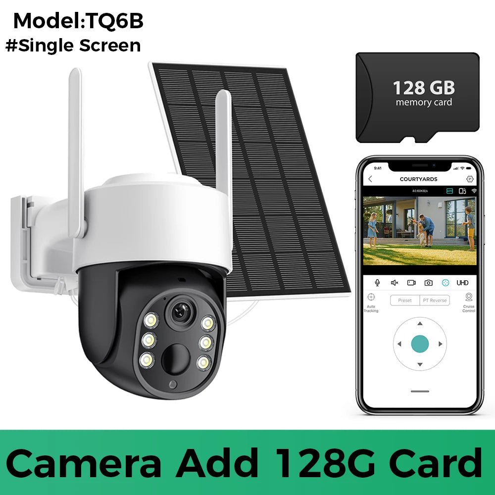 8MP 4K Solar WiFi Outdoor Camera Built In Battery Dual Lens 2K Surveillance - stepyours.com