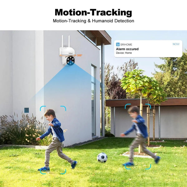 Srihome SH061 Wireless PTZ AI 1080P Home Security Camera Night Vision CCTV - stepyours.com