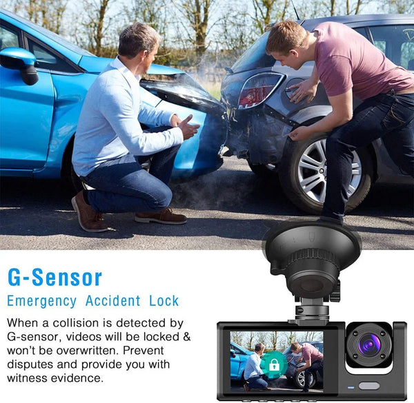 1080P Car Dash Cam 2 To 3 Camera Front And Rear Video Recorder Night Vision - stepyours.com