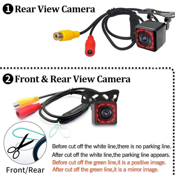 Hippcron Front And Rear Reverse Camera Night Vision Waterproof Distance Scale - stepyours.com