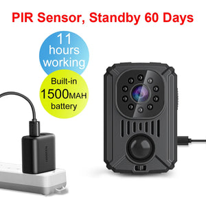 MD31 Mini PIR Video Body Camera Back Clip Photography DV Smart Camera HD 1080P Recorder Motion Activated Small For Car Nanny Cam by stepyours.com