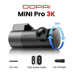 DDPAI Mini Pro 2K Dash Cam With WiFi Night Vision Voice Control Parking Monitor - stepyours.com