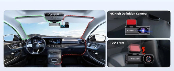 Acceo Dash Cam 4K Front And 1080P Rear Dual Lens With GPS WiFi Night Vision - stepyours.com