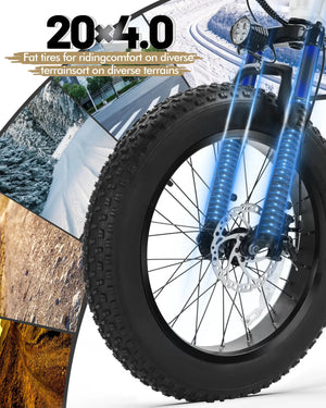 Qlife Fat Tire Ebike - Mile Range — product view 3