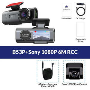 4K Dash Cam Car DVR With Night Vision GPS WiFi Parking Monitor - stepyours.com