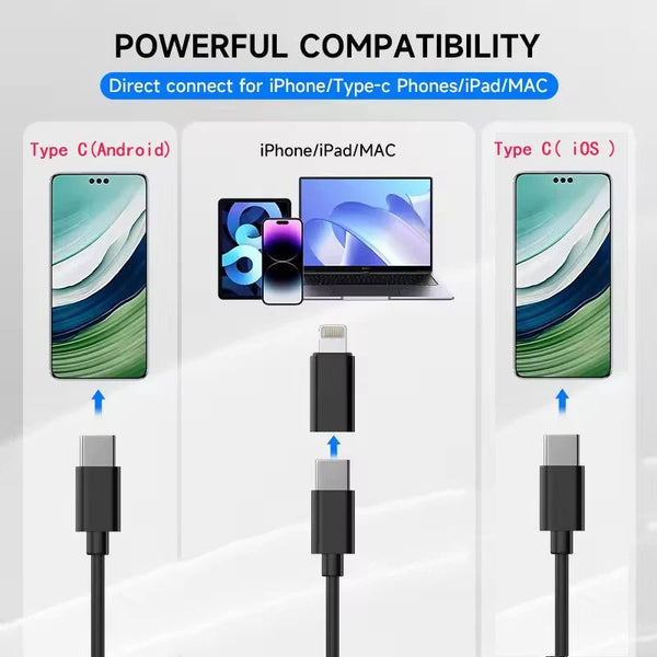 8mm Endoscope Camera 2 In 1 iOS Type C Mini Borescope With 8 LED Lights - stepyours.com