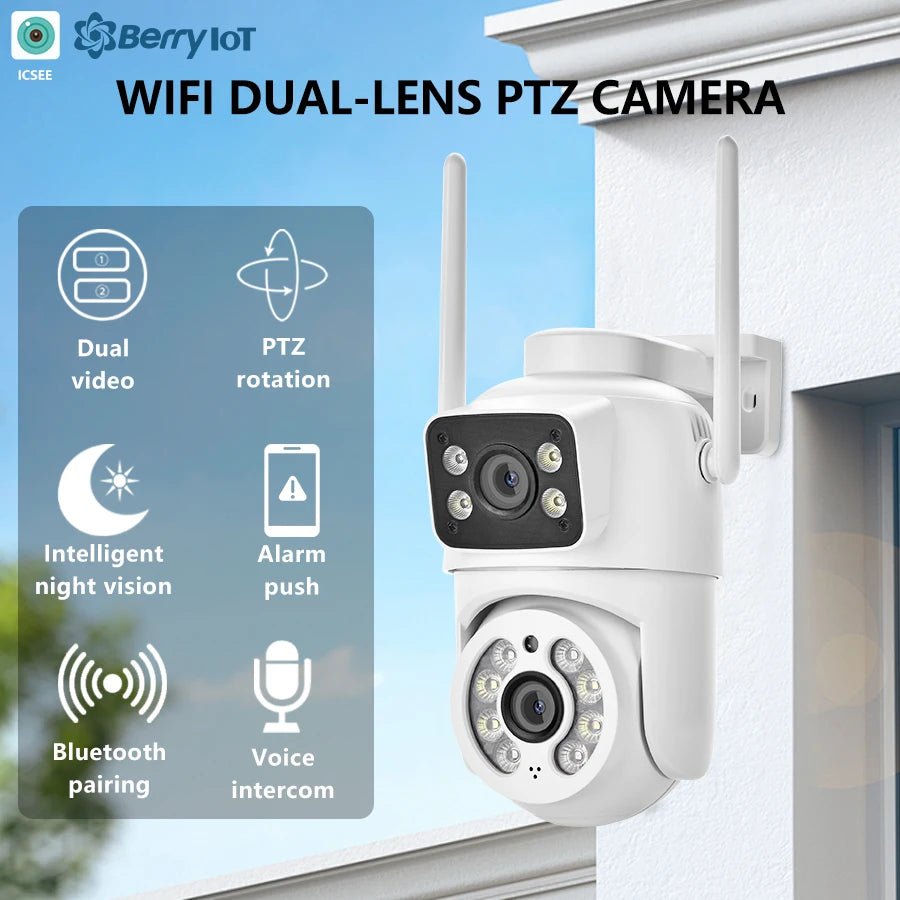 4MP Outdoor IP66 Dual Lens WiFi PTZ Camera With Smart Motion Detection - stepyours.com