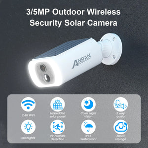 ANRAN 2K Solar Security Camera Wireless 2 4G WiFi Floodlight Color Night Vision by stepyours.com
