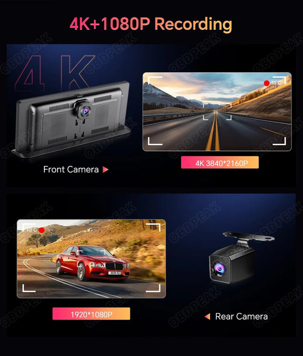K2 Pro Dash Cam 11.3 Inch 4K 2160P GPS Wireless CarPlay Dual Lens - stepyours.com