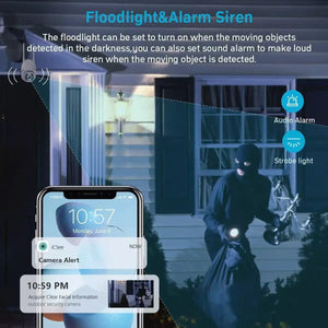 8MP 4K PTZ Camera AI Auto Tracking Color Night Vision Outdoor WiFi IP Cam - stepyours.com
