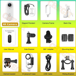 4K WiFi POV Mini Action Camera Magnetic Pocket Vlog Cam Helmet Mount for Bike - stepyours.com