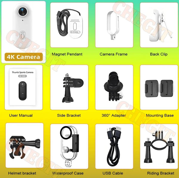 4K WiFi POV Mini Action Camera Magnetic Pocket Vlog Cam Helmet Mount for Bike - stepyours.com