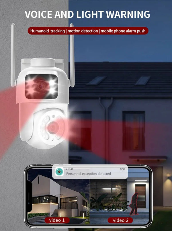 Icsee 8MP 4K PTZ WiFi Camera Dual Lens - AI Tracking Outdoor Surveillance - stepyours.com
