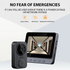 4.3'' IPS Screen 2.4G Wireless Visual Intercom Doorbell with Screen Smart High-definition Video Monitoring Two-Way Intercom by stepyours.com