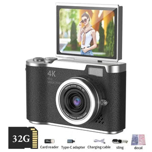 Amorus 1080P Selfie Camera With 180 Degree Flip Screen Beauty Filters 48MP - stepyours.com