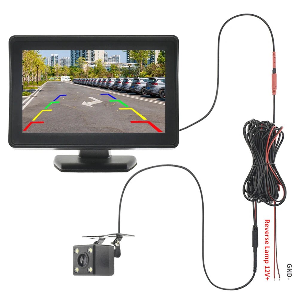 BYNCG 4.3 Inch Car Rear View Camera Kit With Display 2 In 1 Night Vision - stepyours.com