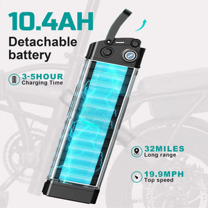 Compact Foldable E Bike - Detachable Battery — product view 3