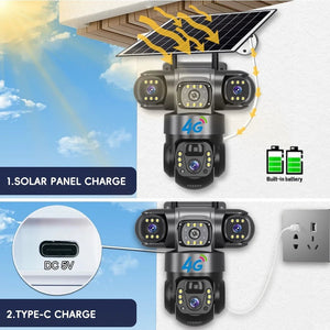Solar Powered 4G Outdoor Security Camera With PIR Human Detection Night Vision - stepyours.com