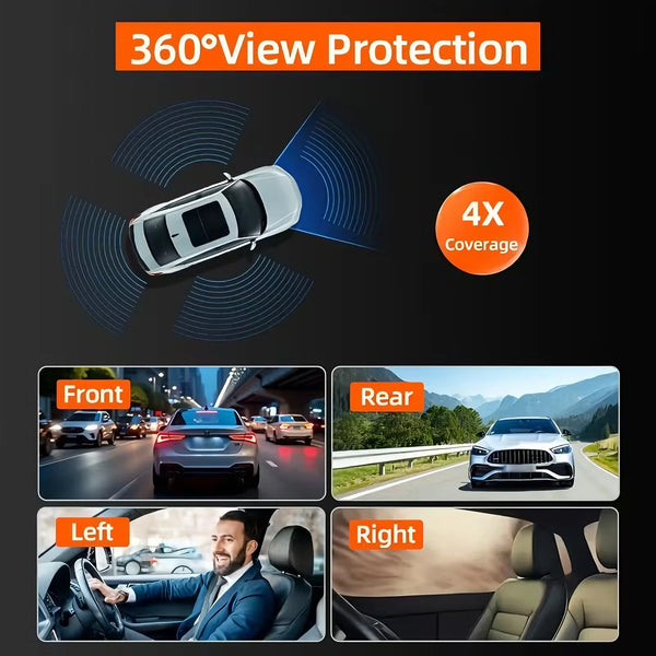 4 Channel Dash Cam With Front And Rear Night Vision Quad Vehicle DVR - stepyours.com