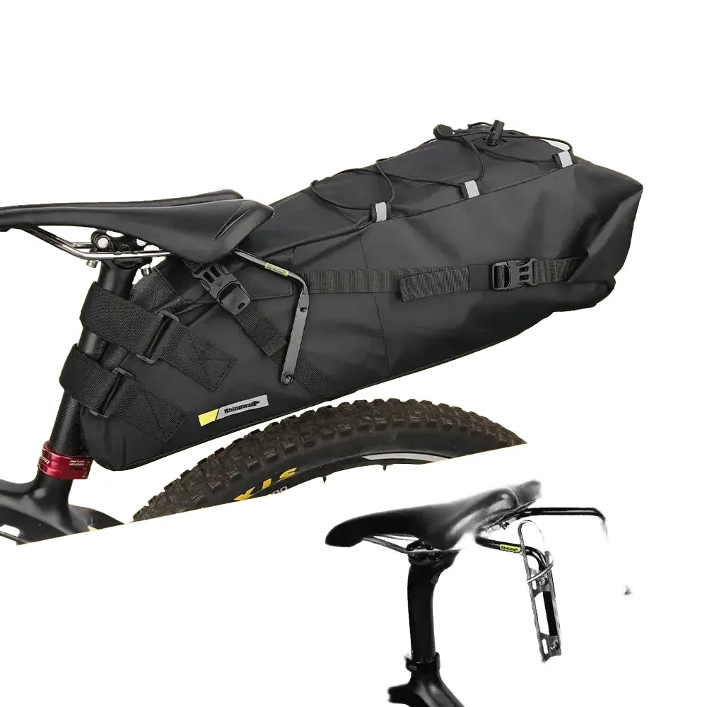 Rhinowalk Bike Saddlebag + Stabilizer Set Waterproof 13L Large Capacity More Stable For MTB Road Bike Can Fit Water Bottle Cage